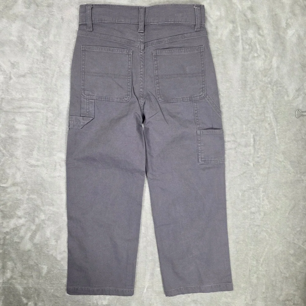 The Childrens Place Canvas Carpenter Pants Boys Size 6 Tempest Gray NEW Outdoors